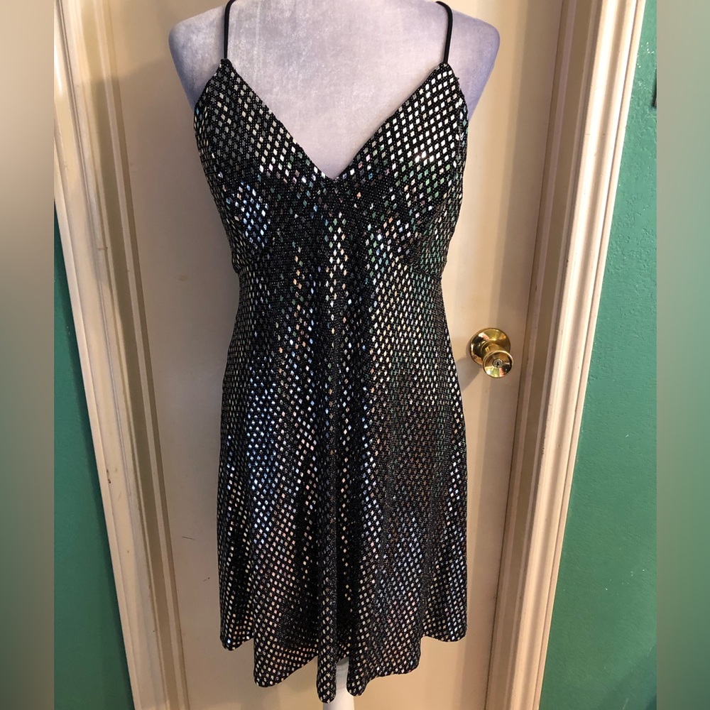 Soprano Black and Silver Mini Dress